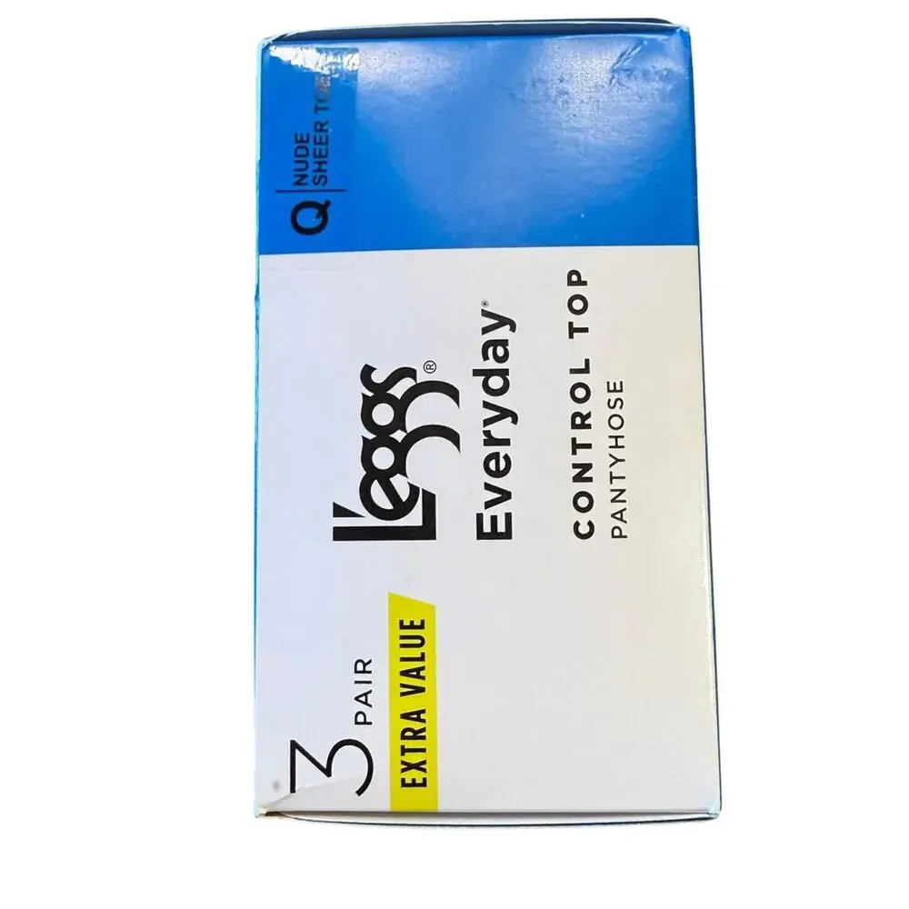 L'eggs Silken Mist & Everyday Control Top Pantyhose - Nude 5 pair Size Q